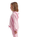 TriDri TD85B Youth Maria Hooded Sweatshirt - Light Pink - model side