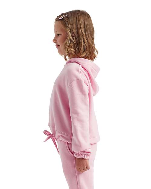 TriDri TD85B Youth Maria Hooded Sweatshirt - Light Pink - model side