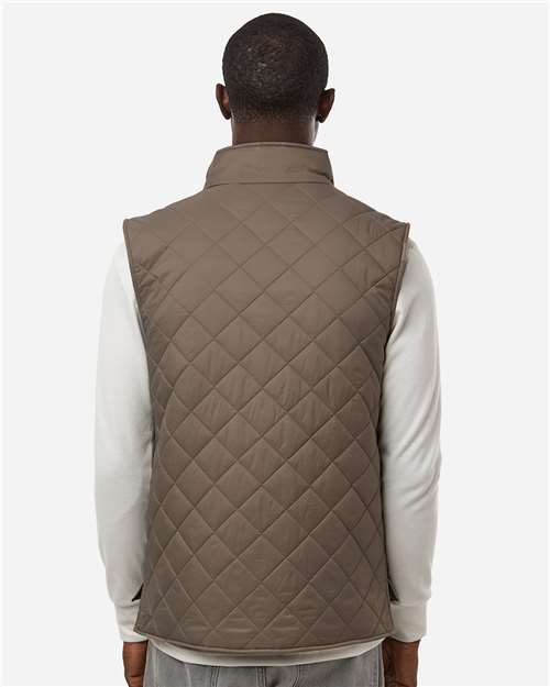 Weatherproof 207359 Men's Vintage Diamond Quilted Vest - Driftwood - model back