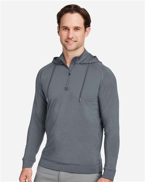 Swannies SWV600 Unisex Vandyke Quarter-Zip Hooded Pullover - Graphite - model side