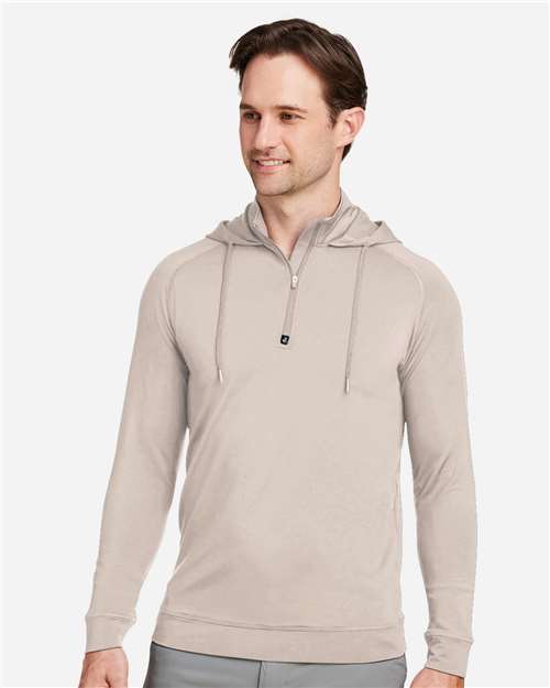 Swannies SWV600 Unisex Vandyke Quarter-Zip Hooded Pullover - Tan - model front