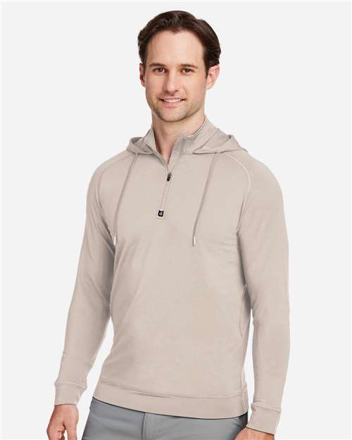 Swannies SWV600 Unisex Vandyke Quarter-Zip Hooded Pullover - Tan - model side