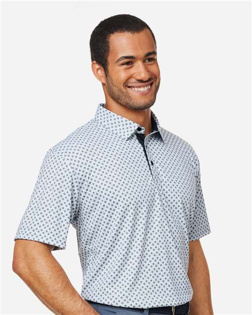 Swannies SW5400 Men's Hazelwood Polo - Glacier/ Black - model side