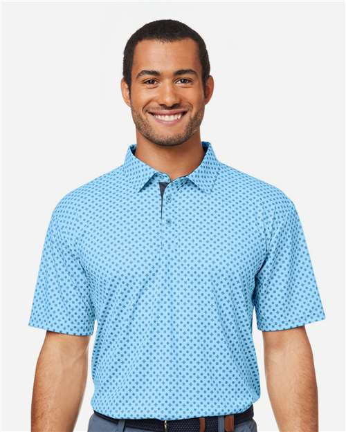 Swannies SW5400 Men's Hazelwood Polo - Sky/ Navy - model front