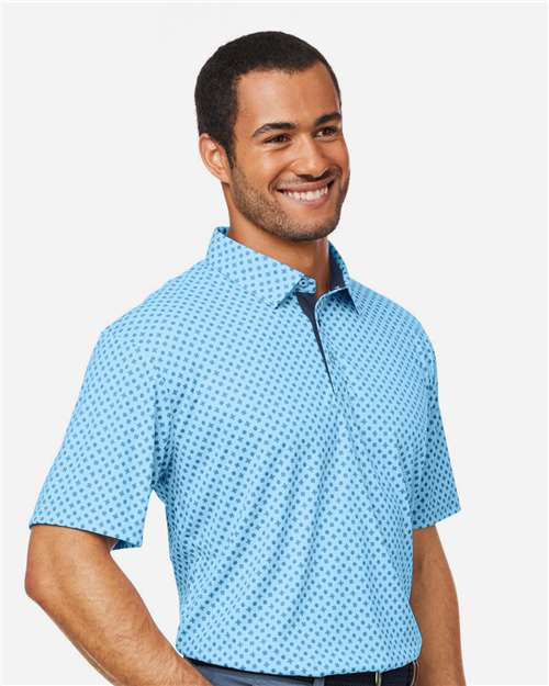 Swannies SW5400 Men's Hazelwood Polo - Sky/ Navy - model side