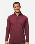 Swannies SWC500 Men's Colt Quarter-Zip Pullover - Maroon - model front