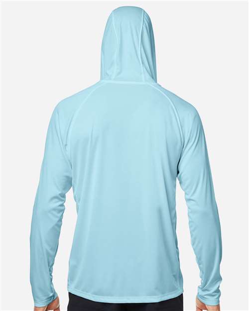 HUK H12L010 Men's LoPro Pursuit Long Sleeve Hooded T-Shirt - Island Paradise - model back