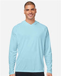 HUK H12L010 Men's LoPro Pursuit Long Sleeve Hooded T-Shirt - Island Paradise - model front