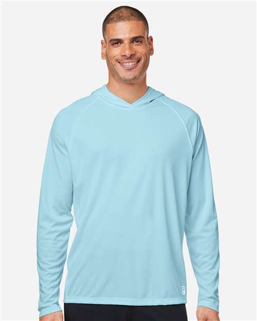 HUK H12L010 Men's LoPro Pursuit Long Sleeve Hooded T-Shirt - Island Paradise - model front