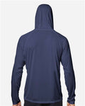 HUK H12L010 Men's LoPro Pursuit Long Sleeve Hooded T-Shirt - Naval Academy - model back