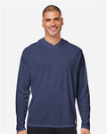 HUK H12L010 Men's LoPro Pursuit Long Sleeve Hooded T-Shirt - Naval Academy - model front