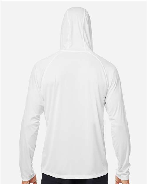 HUK H12L010 Men's LoPro Pursuit Long Sleeve Hooded T-Shirt - White - model back