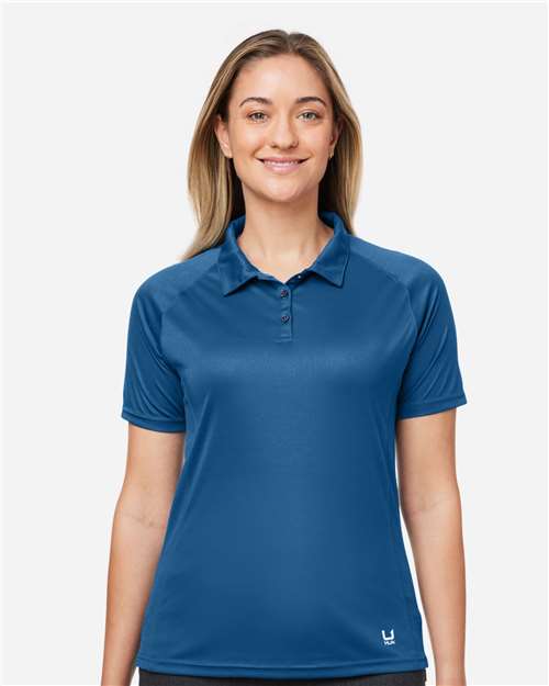 HUK H612L03 Women’s LoPro Solid Performance Polo - Set Sail - model front
