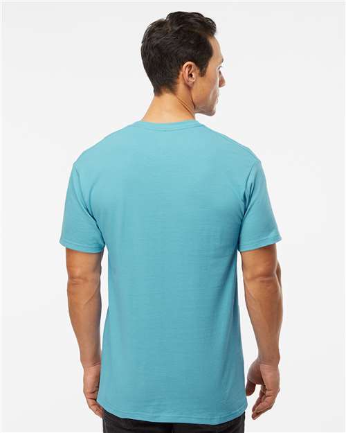 M&O 4800 Men's Gold Soft Touch T-Shirt - Diving Blue - model back