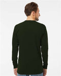 M&O 4820 Unisex Gold Soft Touch Long Sleeve T-Shirt - Forest Green - model back
