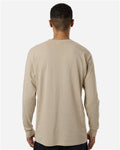 M&O 4820 Unisex Gold Soft Touch Long Sleeve T-Shirt - Sand - model back
