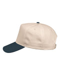 Valucap 8869 Five-Panel Twill Cap - Natural/ Charcoal - side