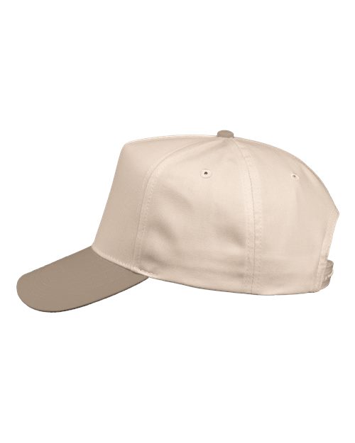 Valucap 8869 Five-Panel Twill Cap - Natural/ Khaki - side