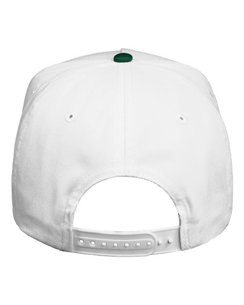 Valucap 8869 Five-Panel Twill Cap - White/ Forest - back