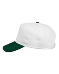 Valucap 8869 Five-Panel Twill Cap - White/ Forest - side