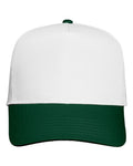 Valucap 8869 Five-Panel Twill Cap - White/ Forest - front