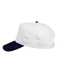 Valucap 8869 Five-Panel Twill Cap - White/ Navy - side