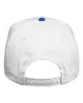 Valucap 8869 Five-Panel Twill Cap - White/ Royal - back