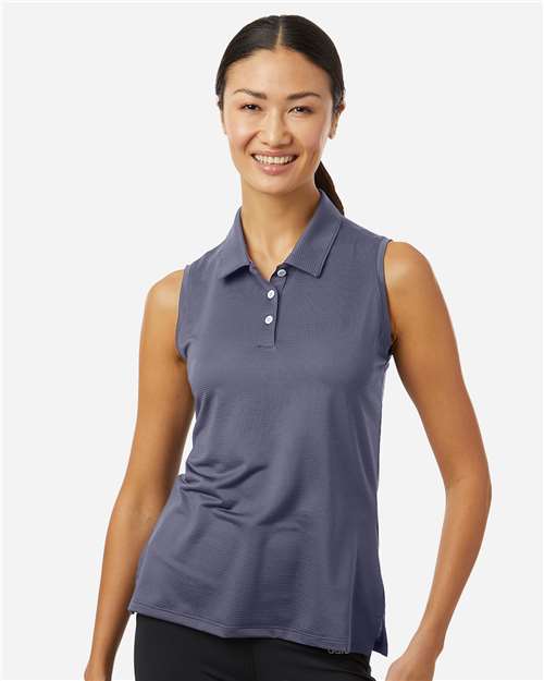 Adidas A1005 Women's Ottoman Sleeveless Polo - Preloved Violet - model front