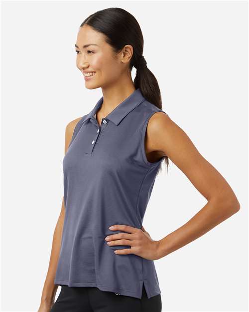 Adidas A1005 Women's Ottoman Sleeveless Polo - Preloved Violet - model side