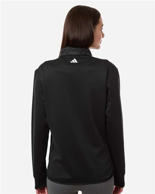 Adidas A1009 Women's Ultimate Quilted Full-Zip Jacket - Black - model back