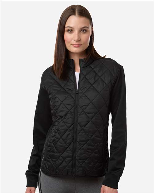 Adidas A1009 Women's Ultimate Quilted Full-Zip Jacket - Black - model front