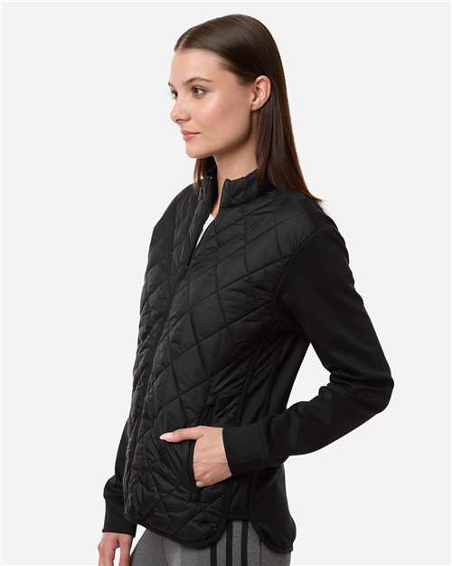 Adidas A1009 Women's Ultimate Quilted Full-Zip Jacket - Black - model side