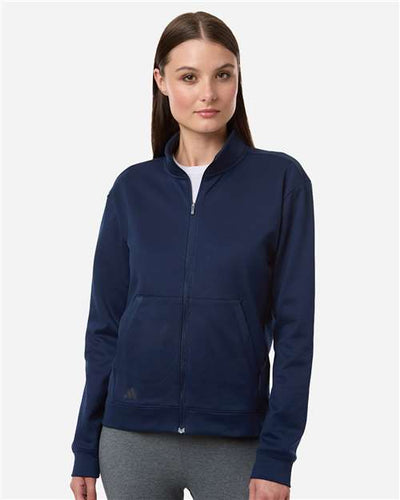 Adidas A1011 Women's Ultimate365 COLD. RDY Full-Zip Jacket - Collegiate Navy - model front