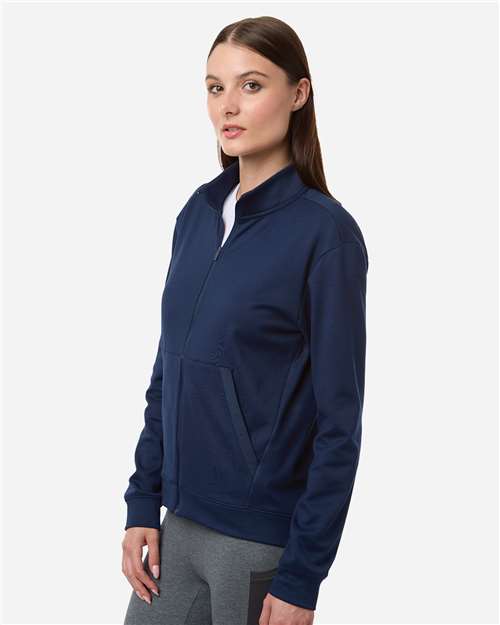 Adidas A1011 Women's Ultimate365 COLD. RDY Full-Zip Jacket - Collegiate Navy - model side