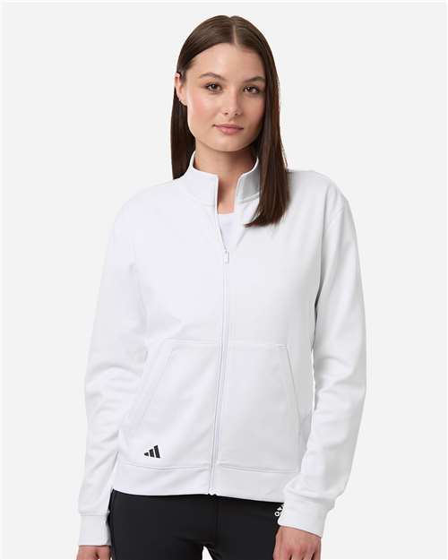 Adidas A1011 Women's Ultimate365 COLD. RDY Full-Zip Jacket - White - model front