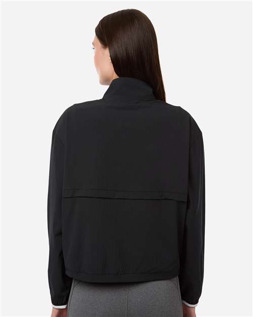 Adidas A1012 Women's Go-To Quarter-Zip Jacket - Black - model back