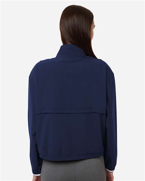 Adidas A1012 Women's Go-To Quarter-Zip Jacket - Collegiate Navy - model back