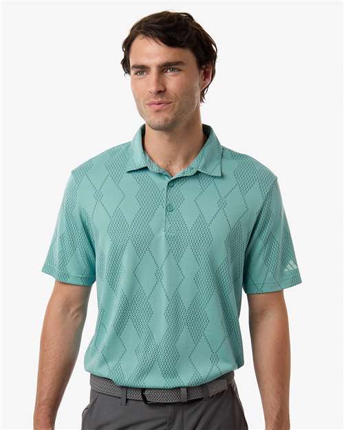 Adidas A2008 Men's Ultimate365 Textured Polo - Mint Tone - model front