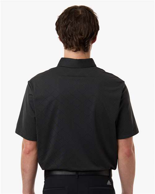 Adidas A2014 Men's Ultimate365 Jacquard Polo - Carbon/ Black - model back