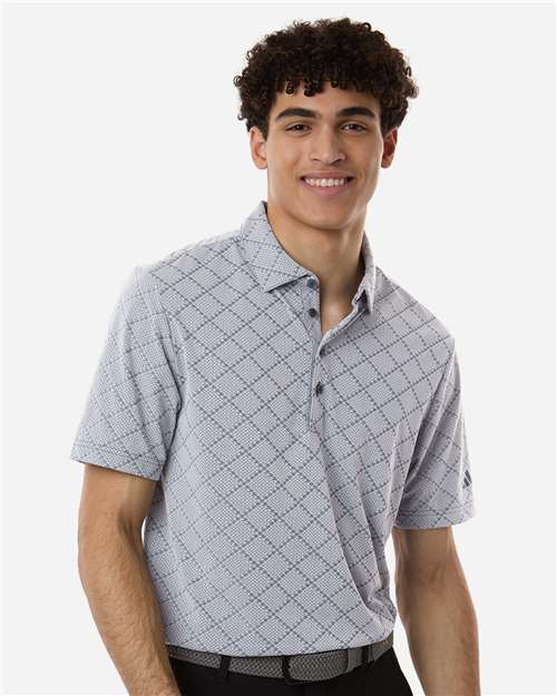Adidas A2014 Men's Ultimate365 Jacquard Polo - Collegiate Navy/ White - model front