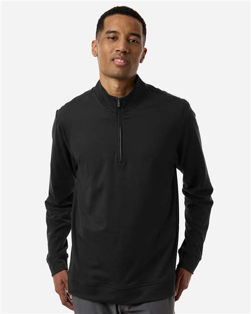 Adidas A2017 Men's Ultimate365 Classic Quarter-Zip Pullover - Black - model front