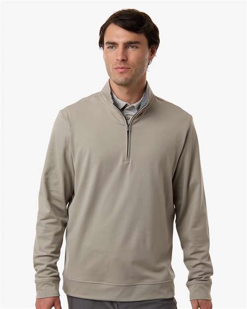 Adidas A2017 Men's Ultimate365 Classic Quarter-Zip Pullover - Putty Beige - model front