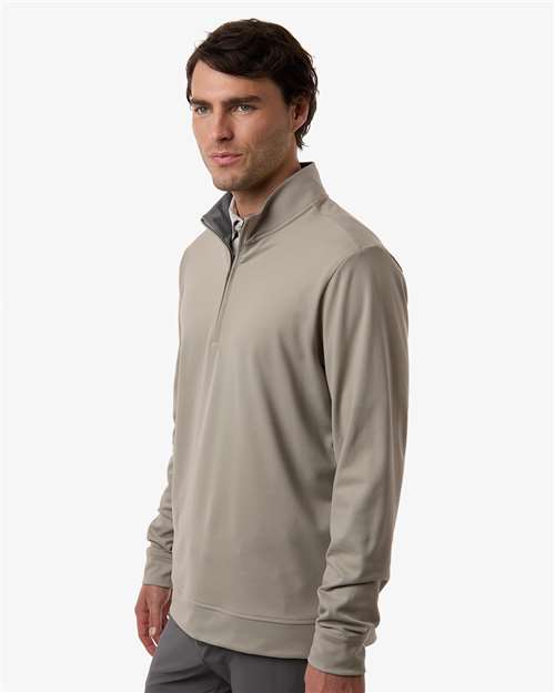Adidas A2017 Men's Ultimate365 Classic Quarter-Zip Pullover - Putty Beige - model side