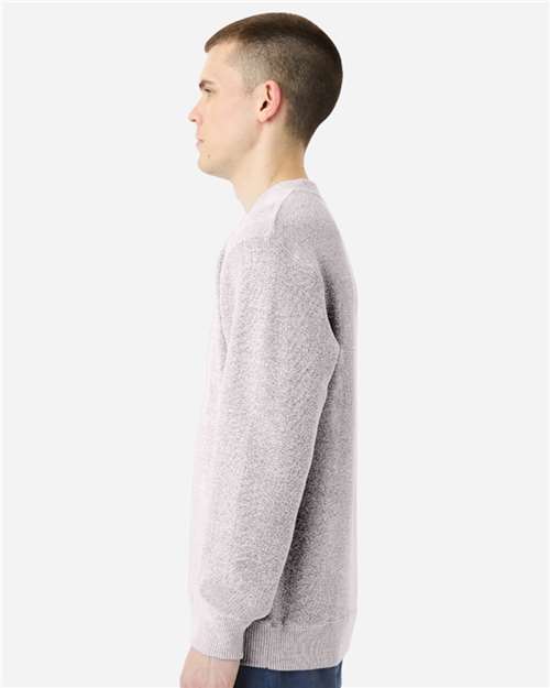 Lane Seven LS11004 Unisex Nantucket Crewneck Sweatshirt - Salt and Pepper - model side