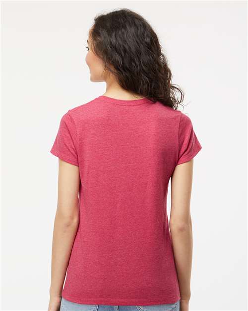 M&O 4810 Women's Gold Soft Touch T-Shirt - Heather Pink - model back
