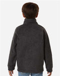 Columbia 212479 Youth Steens Mountain II Fleece Full-Zip Jacket - Charcoal Heather - model back