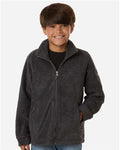 Columbia 212479 Youth Steens Mountain II Fleece Full-Zip Jacket - Charcoal Heather - model front