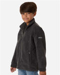Columbia 212479 Youth Steens Mountain II Fleece Full-Zip Jacket - Charcoal Heather - model side