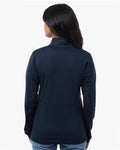 Columbia 213624 Women's Essential Hike Grid Fleece Half-Zip Pullover - Collegiate Navy - model back