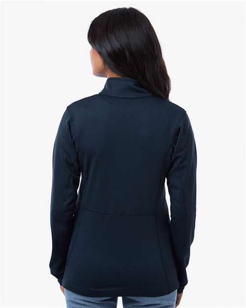 Columbia 213624 Women's Essential Hike Grid Fleece Half-Zip Pullover - Collegiate Navy - model back